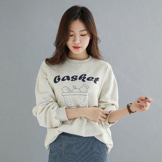 Basket-printed Loose-fit Sweatshirt