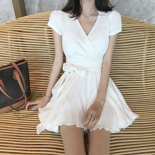 Short-sleeve Wrap Top / Culottes