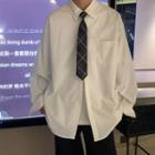 Set: Pocket Detail Shirt + Plaid Tie