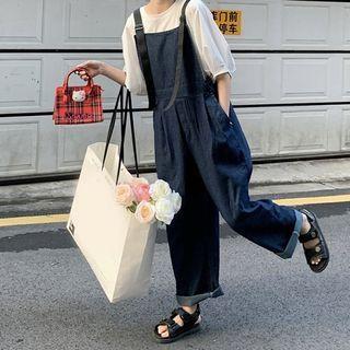 Balloon-sleeve Blouse / Wide Leg Jumper Jeans