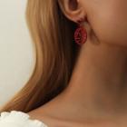 Chinese Characters Alloy Dangle Earring 1 Pair - Red - One Size