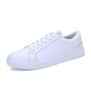 Faux Leather Lace Up Sneakers