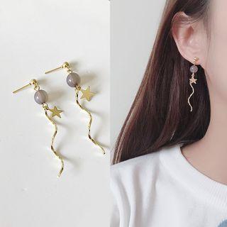 Bead Alloy Star Swirl Dangle Earring