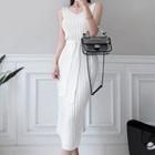Sleeveless Knit Midi Dress Off-white - One Size
