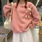 Bear Applique Fleece Pullover