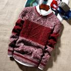 Cable Knit Paneled Sweater