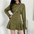 Bell-sleeve Mini A-line Shirtdress