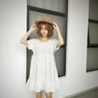 Polka Dot Ruffle Hem Short-sleeve A-line Dress