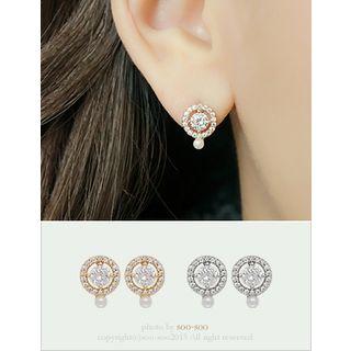 Rhinestone Circle Stud Earrings