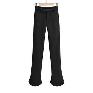 High Waist Fleece-lined Flared Dress Pants