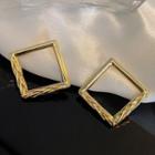 Sterling Silver Hollow Square Stud Earring 1 Pr - Gold - One Size