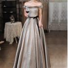 Off-shoulder Bow A-line Gown