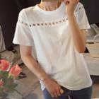 Perforate-trim T-shirt