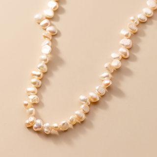 Irregular Pearl Necklace White - One Size