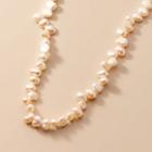 Irregular Pearl Necklace White - One Size