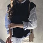 Cap-sleeve Dip-back Knit Top