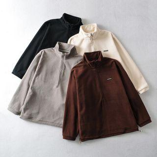 Long Sleeve Mock Neck Zip-detail Sweater