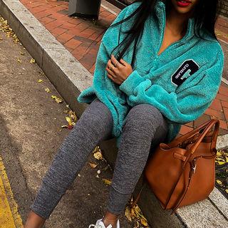 Zip-detail Faux-fur Pullover