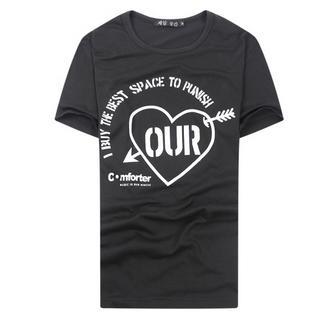 Short-sleeve Heart-print T-shirt