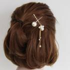 Faux Pearl Hair Clip Set - White & Gold - One Size
