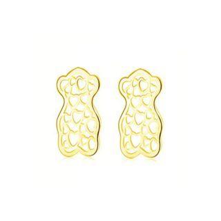 Simple Plated Gold Heart-shaped Cutout Earrings Golden - One Size