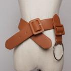 Hoop Dangling Faux Leather Belt