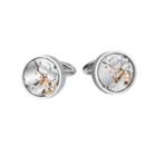 Fashion High-end Mechanical Movement Geometric Round Cufflinks Silver - One Size