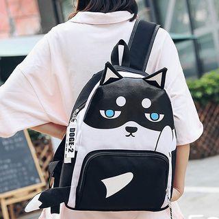 Dog Print Oxford Backpack Black - One Size
