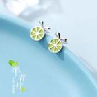 Lime Earring 1 Pair - Green & Silver - One Size
