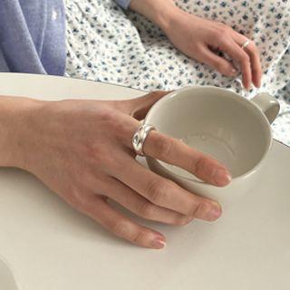 925 Silver Dome Ring Silver - One Size