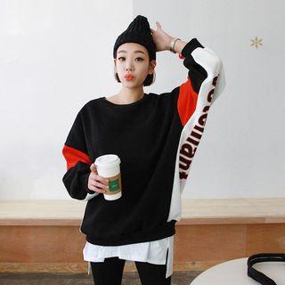 Color Block Lettered Sweatshirt