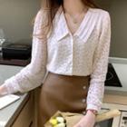 Floral Lace Button-up Blouse