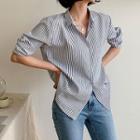 Long-sleeve Stripe Shirt Stripe - One Size