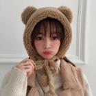 Fleece Bear Ear Trapper Hat