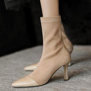 High Heel Cap-toe Short Boots