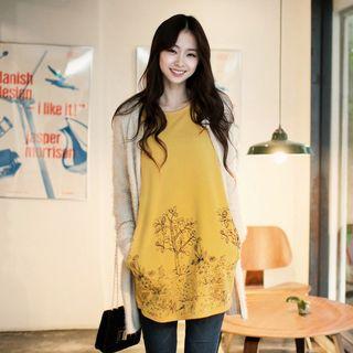 Forest Sketch Print Longline Top