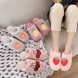 Fruit Embroidered Slippers