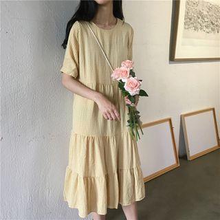 Tiered Elbow Sleeve Dress