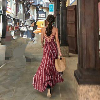 Spaghetti Strap Maxi Print Sundress