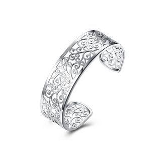 Fashion Atmospheric Hollow Pattern Bangle Silver - One Size