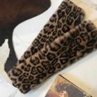 Leopard Faux-fur Muffler Scarf Leopard - One Size