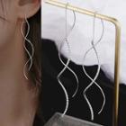 Swirl Alloy Fringed Earring 1 Pair - Silver - One Size