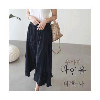 Band-waist Wide-leg Flare Pants