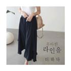 Band-waist Wide-leg Flare Pants