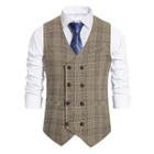 Double-breasted Plaid Dress Vest