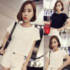 Plain Cropped Short Sleeve T-shirt