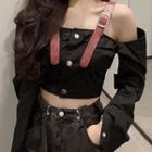 Buckled Strap Long-sleeve Top