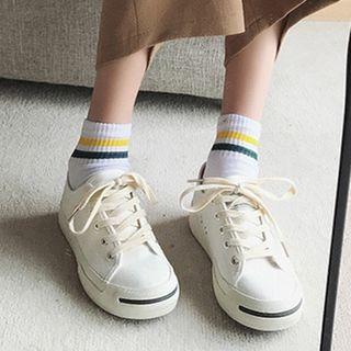 Canvas Round-toe Sneakers