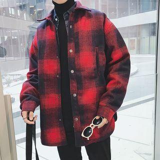Plaid Padded Button Jacket