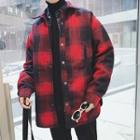 Plaid Padded Button Jacket